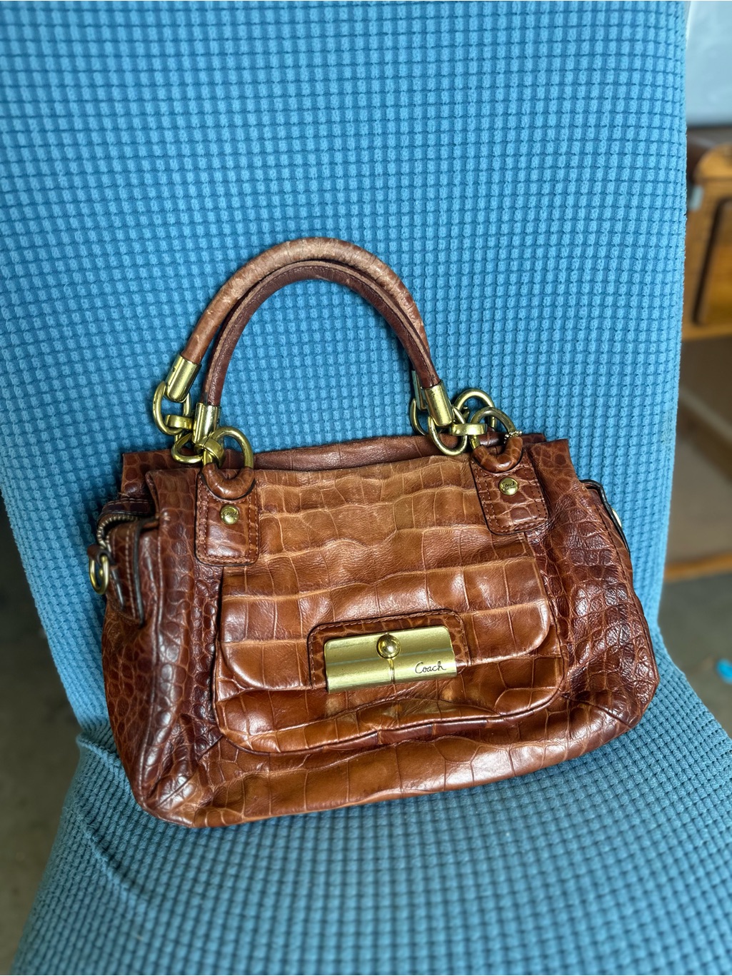 Coach Kristen Brown Croc Bag